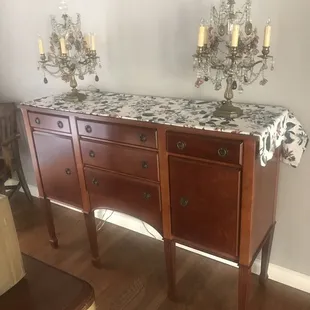 Sideboard &amp; Crystal Gondoliers purchased at home decor