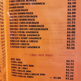 a menu for a restaurant