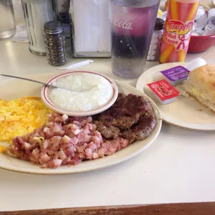 Ordered a plate with corn beef hash and extra sausage