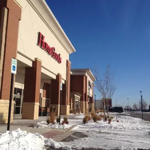Snow outside Home Goods