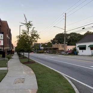 The view across the street down Memorial Drive