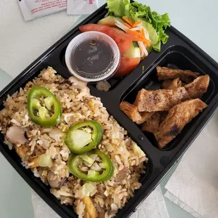 Mushroom claypot rice to-go