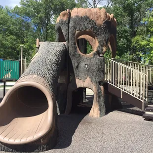 Tree looking playground equipment.