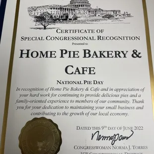 Congressional Recognition