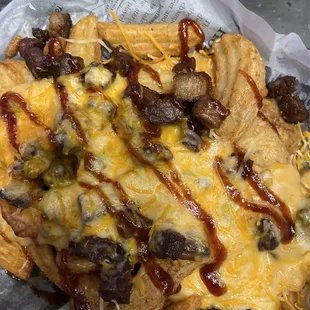 Beef brisket cheese fries....22 minutes later!