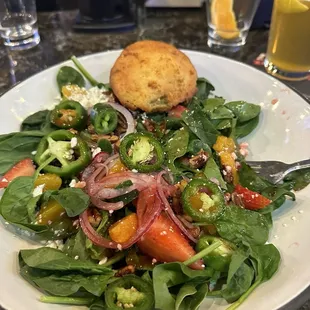 Baby Spinach and Strawberry Salad, I added jalapeños