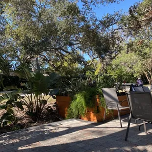 Eating area near walking trail