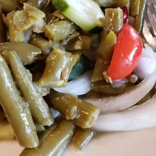 Green beans, I added the vinegar mixture to make it perfect!