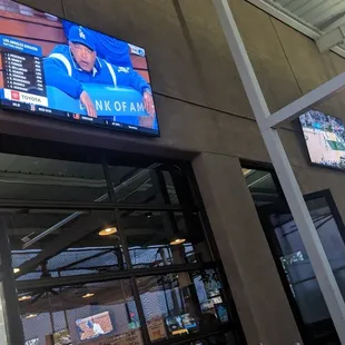 Flat screens on the wall