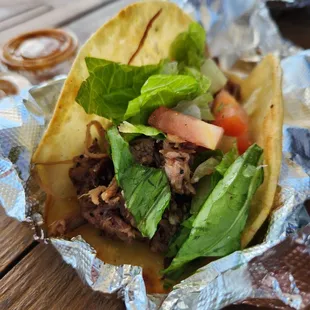 Crispy briscuit taco. Ahh...Yumm.