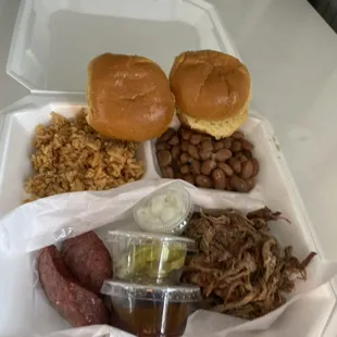Brisket and sausage  plate