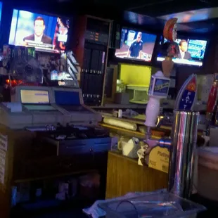 tvs in the background