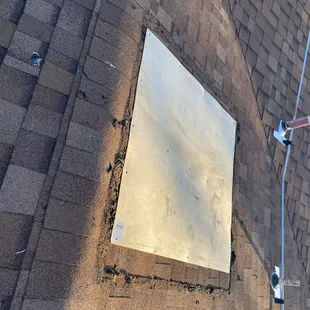 Plywood I had to cover hole in roof myself