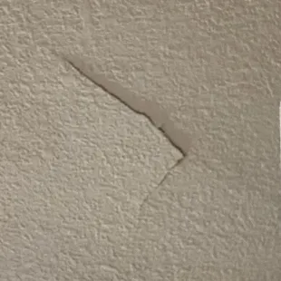 Cracked ceiling.