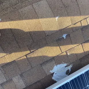 Putty dropped on new roof