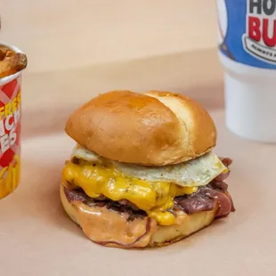 Base loaded burger combo meal