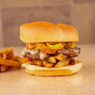 Cajun Ragen  Best burger with Cajun fries