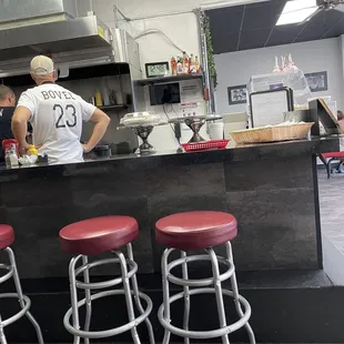 a man standing at the counter