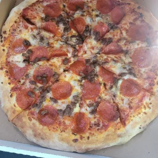 Large thick crust beef pepperoni