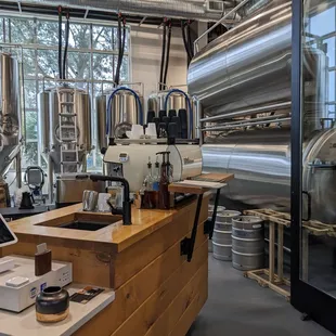 the inside of a brewery