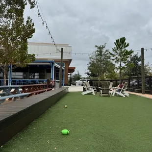 Awesome turf area perfect to let kids run around