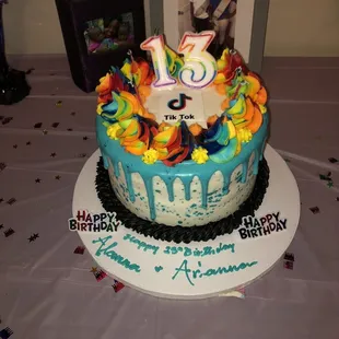 a birthday cake on a table