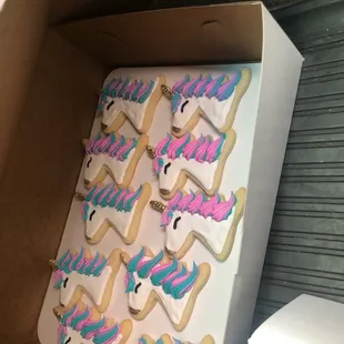Unicorn Cookies- the kids love them. My niece was scared to eat them since they looked like real unicorns.