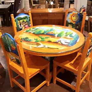 Custom Painted Mexican Table W/ 4 Chairs $2199.