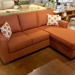Christopher Robbins Terracotta Sofa W/ Chaise $1099.