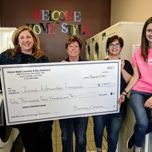 2017 Wash Away Breast Cancer Fundraiser Event.  Donated $1400.00 to Jennie Edmundson Foundation.