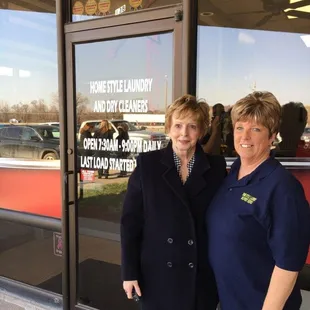 Original owner of Home Style Laundry and myself.  Ribbon Cutting Day 2018