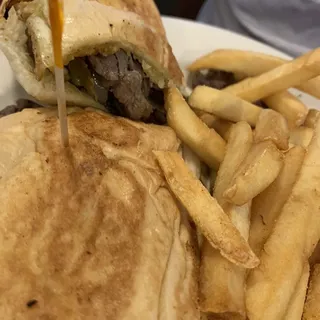 Ortega and Onion Steak Sandwich