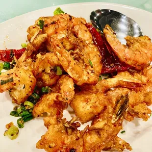 Spicy salt and hot pepper shrimp