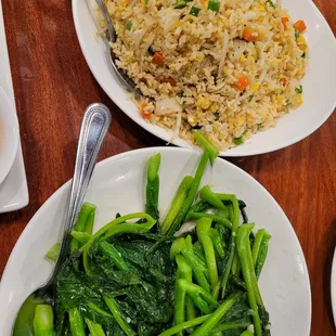 Fried rice and Chinese Broccoli