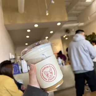 Homeboy latte with cream top
