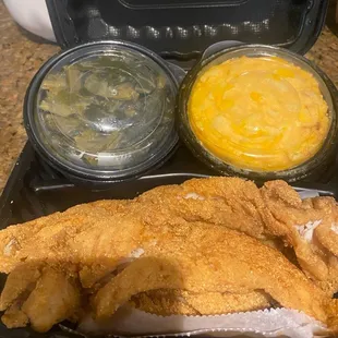 Macaroni &amp; Cheese Collard Greens #10 Fish Platter