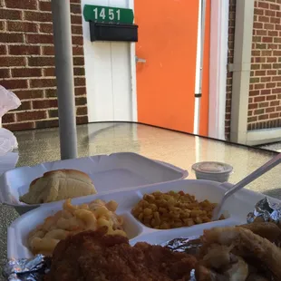 Perch, chicken thigh and 2 sides for $8.75 - what a bargain and oh so good!