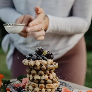 Matcha &amp; Berry Mochi Waffles