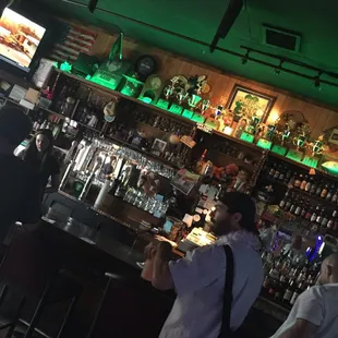 the bar area with customers