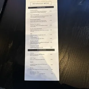 Beverage Menu