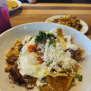 Chilaquiles with pork