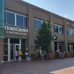 he front of the building