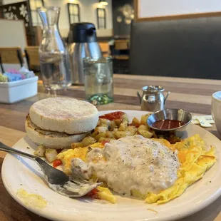 Meat omelette is delish!