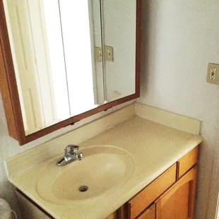 Clean bathroom vanity.