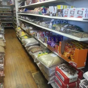 shelves of food and snacks