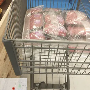 Ground beef sitting in a basket don't know how long it been sitting there. I would not buy any ground beef from this store.