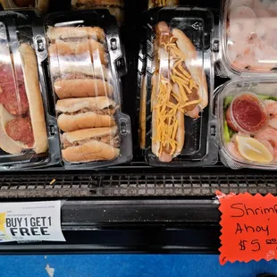 Look at this! Pre-made chili cheese dogs you can take home and heat up in the microwave!