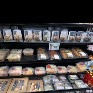 a display of food items in a grocery store