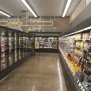 Freezer section and dairy/cheese wall