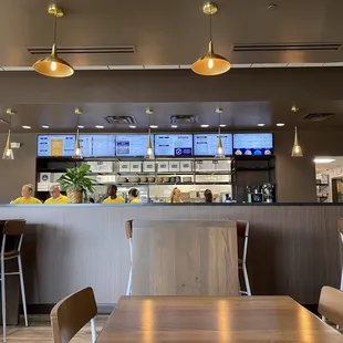 Seating room view of order counter
